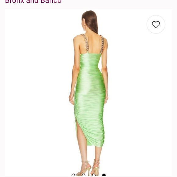 Bronx and Banco Nadia midi dress in Neon green. - Picture 2 of 5